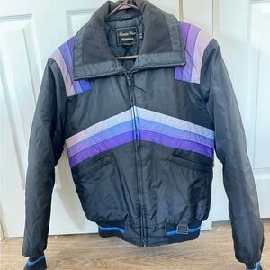 Yamaha Men's Black and Purple Windbreaker